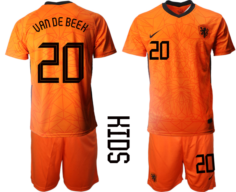 Cheap 2021 European Cup Netherlands home Youth 20 soccer jerseys